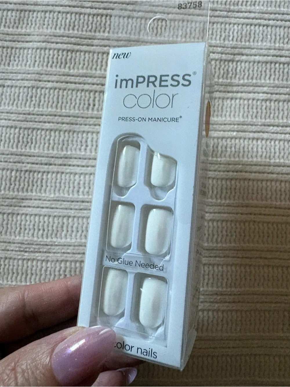 imPRESS Color Press-On Manicure - White Press-On Nails (30 Count)